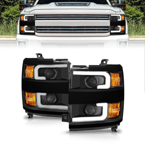 Chevy Silverado Headlight, Silverado Projector Headlight, 15-19 Headlights, Anzo Headlights, Projector Plank Headlight, Plank Headlight, Silverado 2500dh Headlight, Silverado 3500hd Headlight, Headlight, Projector Headlight, Black Projector Headlight, Black Headlight