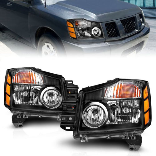 Nissan Headlights, Nissan Armada Headlights, Nissan Titan Headlights, Nissan 04-07 Headlights, Nissan 04-15 Headlights, Black Headlights, Anzo Headlights, Headlights