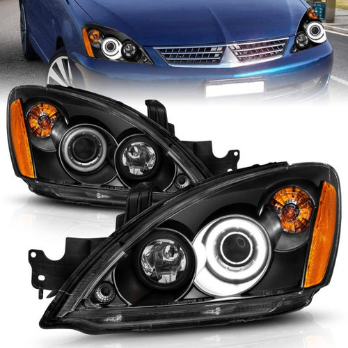 Mitsubishi Projector Headlights, Mitsubishi Lancer Projector Headlights, Lancer 04-07 Headlights, Mitsubishi Black Projector Headlights, Anzo Projector Headlights, Projector Headlights