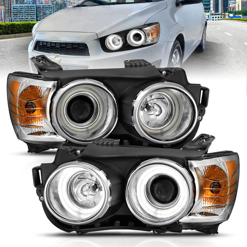 Chevy Sonic Headlights, Sonic Headlights, Sonic 12-15 Headlights, Headlights, Anzo Headlights, Chrome Headlights, Projector Headlights