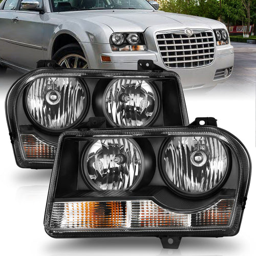 Chrysler Crystal Headlights, Chrysler 300 Crystal Headlights, Crystal Headlights, Chrysler 05-10 Crystal Headlights, Chrysler Black Headlights
