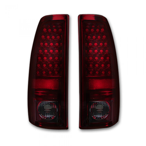 Chevy Silverado Tail Lights, GMC Sierra Tail Lights, Sierra 99-07 Tail Lights, Tail Lights, Dark Red Smoked Tail Lights, Recon Tail Lights