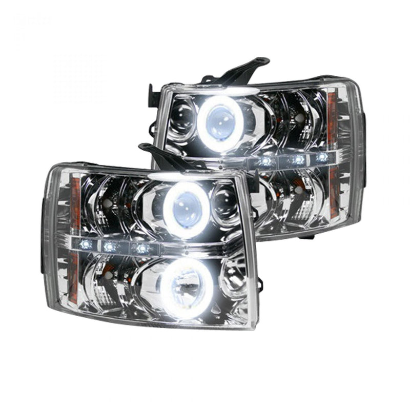 Chevy Silverado Headlights, Silverado Projector Headlights, Silverado 07-13 Headlights, Clear/Chrome Headlights, Recon Projector Headlights