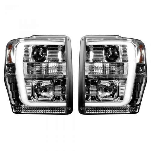 Ford Projector Headlights, Superduty Projector Headlights, Superduty 08-10 Projector Headlights, Clear/Chrome Headlights, Recon Projector Headlights