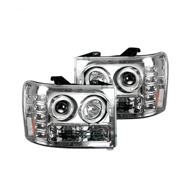 GMC Projector Headlights, Sierra Projector Headlights, Sierra 07-13 Headlights, Clear/Chrome Headlights, Recon Projector Headlights