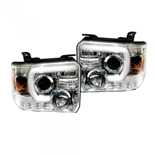 GMC Projector Headlights, Sierra 1500 Headlights, Sierra 2500 Headlights, Sierra 3500 Headlights, Clear/Chrome Headlights, Recon Projector Headlights