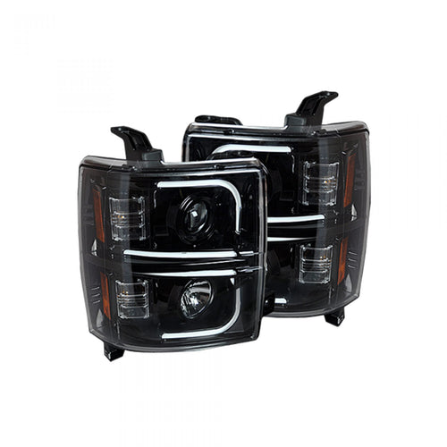 Chevy Silverado Headlights, Silverado Projector Headlights, Silverado 14-19 Headlights, Smoked Headlights, Recon Projector Headlights