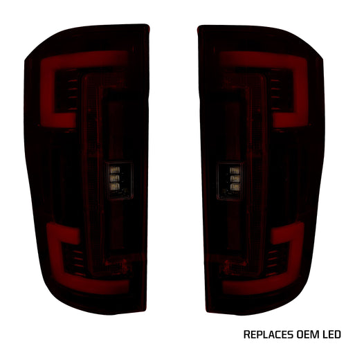 Ford Tail Lights, Ford Super Duty Tail Lights, Super Duty 17-19 Tail Lights, Tail Lights, Dark Red Smoked Tail Lights, Ford F250 Tail Lights, Ford F350 Tail Lights, Ford F450 Tail Lights, Ford F550 Tail Lights