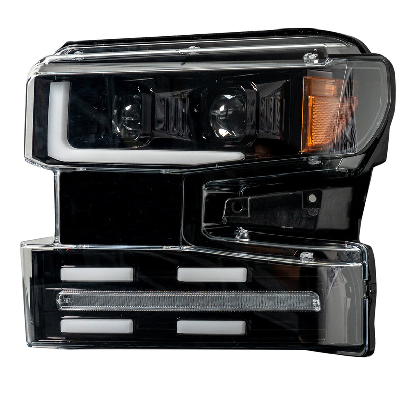 Chevy Silverado Headlights, Silverado Projector Headlights, Silverado 19-21 Headlights, Smoked/Black Headlights, Recon Projector Headlights