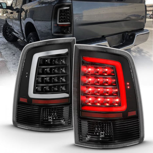 Dodge Led Tail Lights, Ram 1500, Ram 2500, Ram 3500, Dodge 09-18 Crystal Headlights, Dodge 10-18 Crystal Headlights, Led Tail Lights, Dodge Black Clear Tail Lights