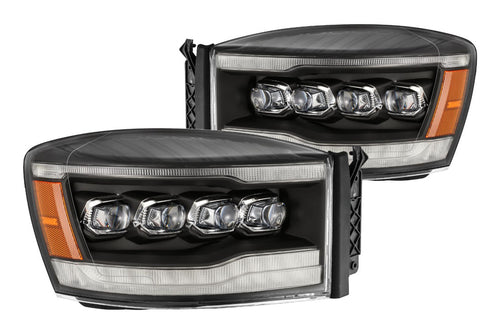Dodge Led Headlights, Ram Led Headlights, Ram 06-08 Led Headlights, Alpharex Led Headlights, Dodge Headlights, Led Headlights, Dodge 06-08 Headlights, Alpharex Nova Headlights, Chrome Led Headlights, Alpha Black Led Headlights, Black Headlights