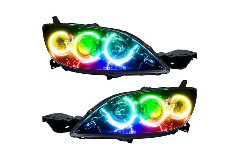 Oracle LED Headlights, 2004-2009 LED Headlights, Mazda LED Headlights, purple LED Headlights, Mazda3 LED Headlights, RGB LED Headlights, Simple Controller Headlights, Colorshift Rgb Headlights, Oem Hid Headlights