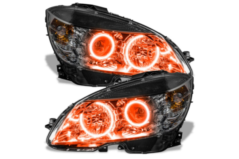 Mercedes Benz Headlights, 2008-2011 LED Headlights, C-Class LED Headlights, Amber LED Headlights, SMD LED Headlights, Single Color Headlights, Oracle Halo Headlights, LED Halo Headlights, Smd LED Headlights