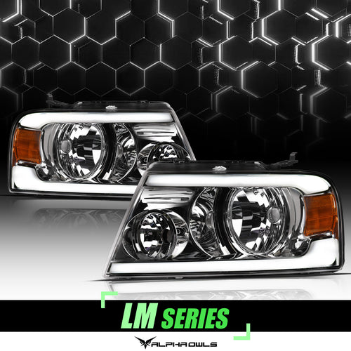 Alpha Owls Headlights, Alpha Owls Ford Headlights, Ford 2004-2008 Headlights, Ford F-150 Headlights, Headlights, Chrome housing Headlights