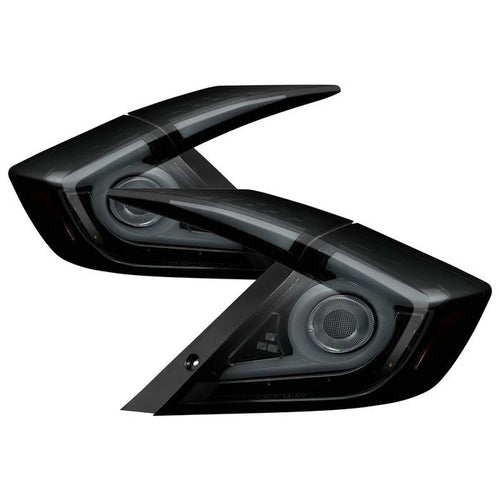 Honda LED Tail Lights, Civic Tail Lights, Civic 16-19 Tail Lights, Black Smoke Tail Lights, Spyder Tail Lights, LED Tail Lights