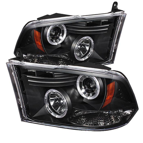 Dodge Projector Headlights, Dodge Ram 1500 Headlights, Dodge 09-18 Headlights, Dodge Ram 2500 Headlights, Dodge Ram 3500 Headlights, Projector Headlights, Dodge 10-19 Headlights, Black Headlights, Spyder Headlights