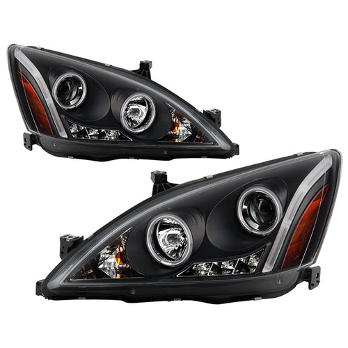 Honda Projector Headlights, Honda Accord Headlights, Accord 03-07 Headlights, Projector Headlights, Black Projector Headlights, Headlights, Spyder Headlights