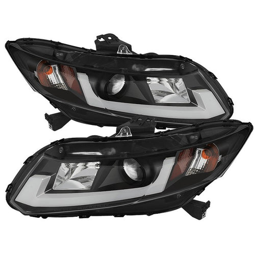 Honda Projector Headlights, Honda Civic Headlights, 2012-2014 Headlights, Projector Headlights, Black Projector Headlights, Spyder Projector Headlights