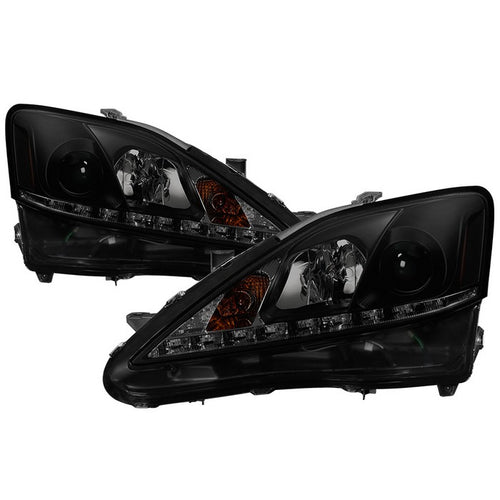 Lexus Projector Headlights, Lexus IS250 Headlights, Lexus IS350 Headlights, 2006-2010 Projector Headlights, Projector Headlights, Black Smoke Projector Headlights, Spyder Projector Headlights,