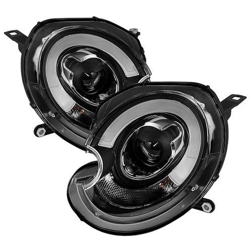 Mini Projector Headlights, Mini Cooper Headlights, 2010-2012 Projector Headlights, Black Projector Headlights, Spyder Projector Headlights