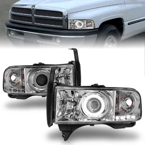 Dodge Ram Projector Headlights, Ram 1500 Projector Headlights, Ram 2500 Projector Headlights, Ram 3500 Projector Headlights, 1994-2001 Projector Headlights, Chrome Projector Headlights, Anzo Projector Headlights, LED Projector Headlights