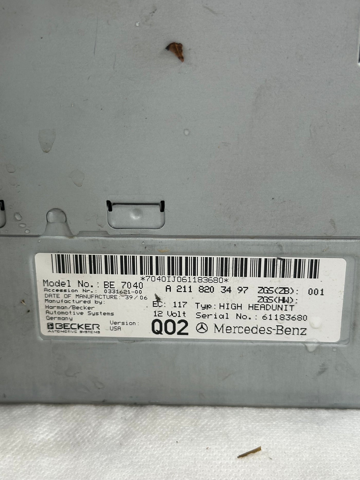 2007 MERCEDES E350 NAVIGATION RADIO STEREO PLAYER RECEIVER E550 ID# 2118203497