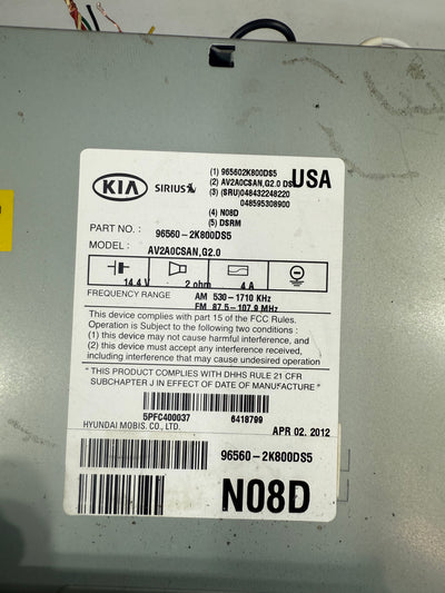 2011 - 2013 KIA SOUL Navigation NAV Unit GPS Radio CD InfoDisplay OEM