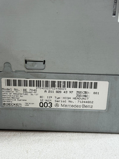 2003 - 2008 Mercedes Benz E500 Radio Navigation Head Unit  A2118204397