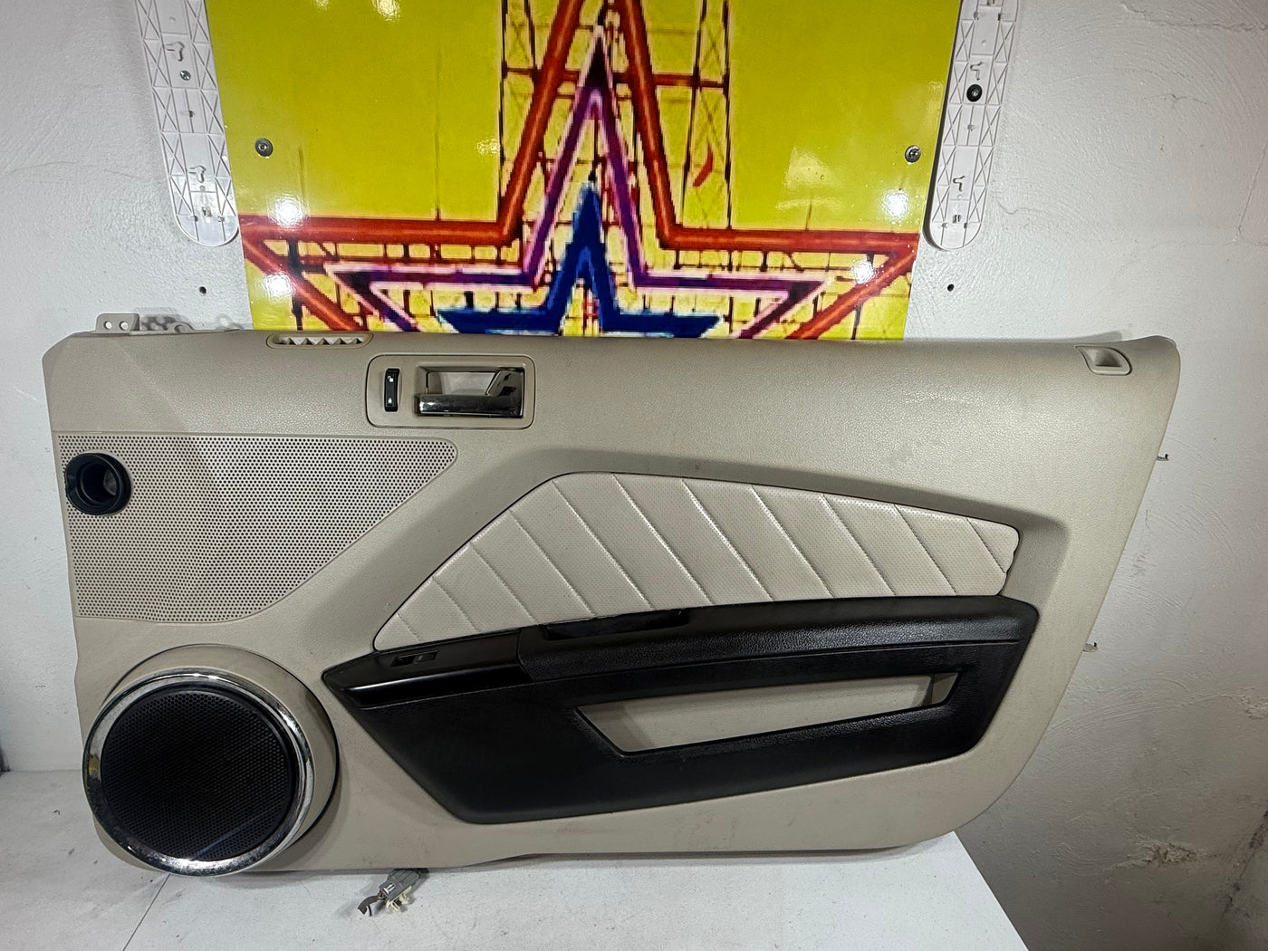OEM 2010 - 2014 FORD MUSTANG COUPE RIGHT PASSENGER DOOR PANEL BEIGE SHAKER
