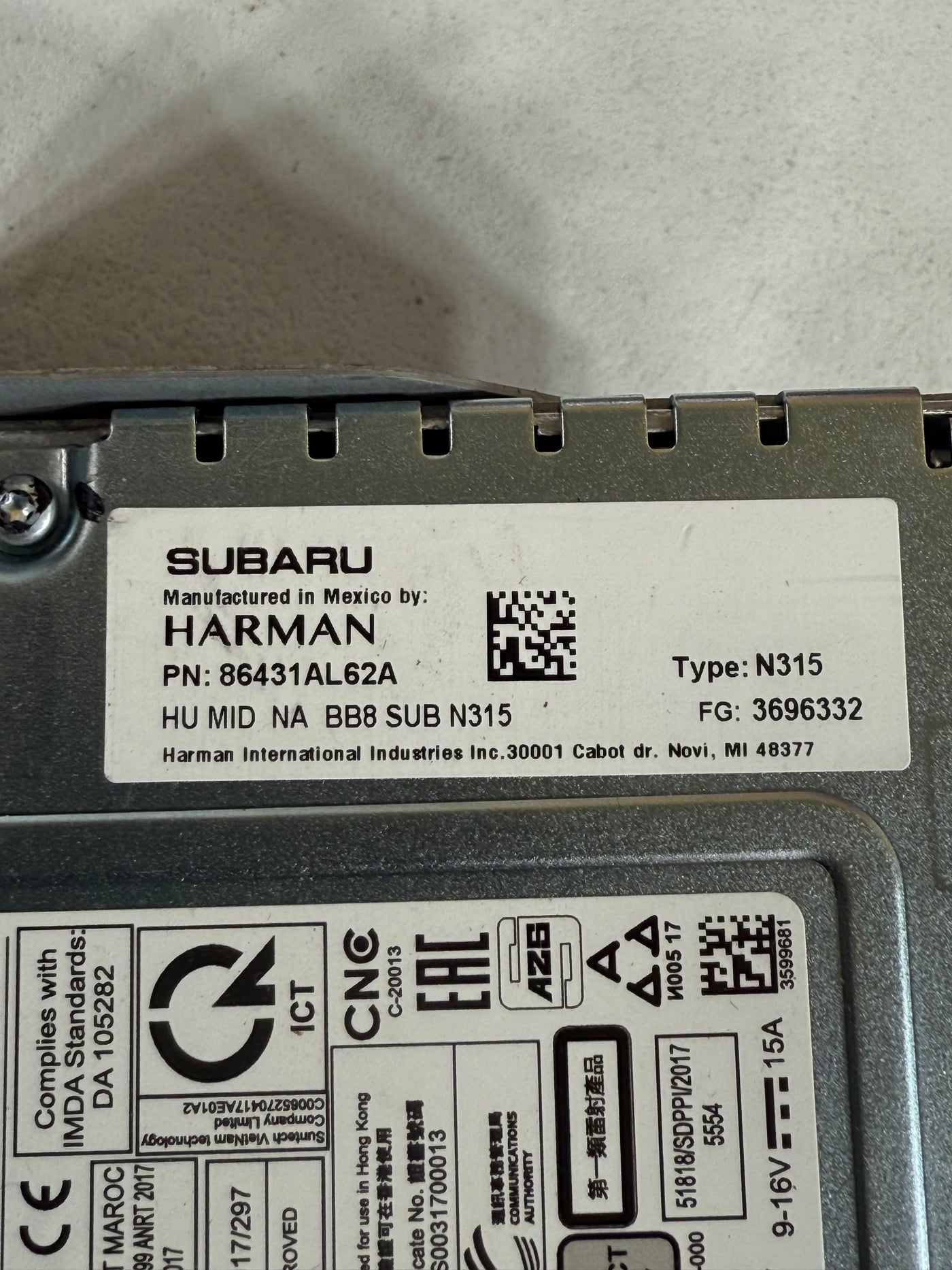 2019 Subaru Legacy Outback OEM Starlink Multimedia APPS CD XM Radio w/Carplay
