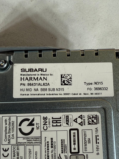 2019 Subaru Legacy Outback OEM Starlink Multimedia APPS CD XM Radio w/Carplay