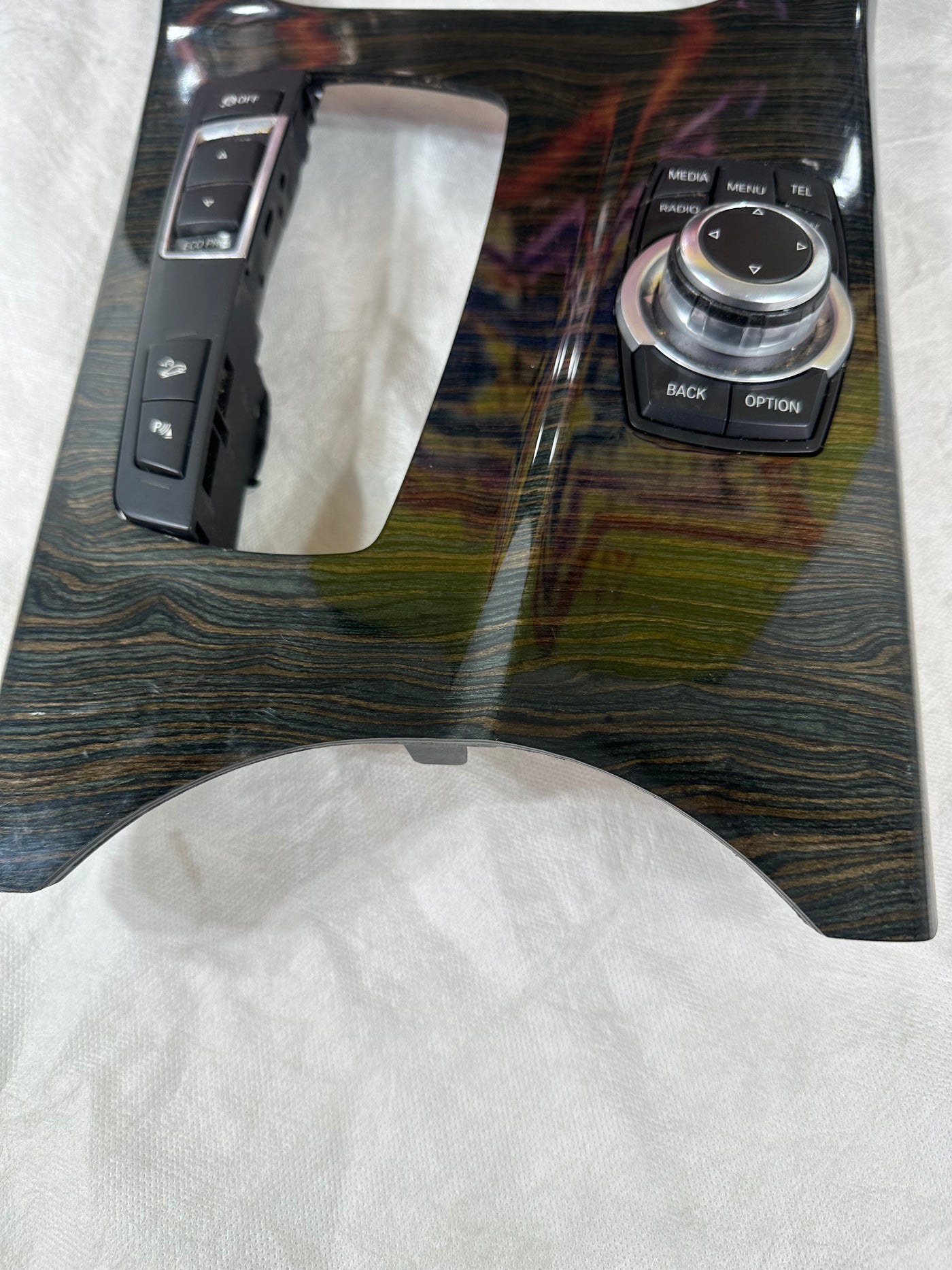 2011-2017 BMW X3 CENTER CONSOLE SHIFTER TRIM BEZEL PANEL W/SPORT PARK SWITCH OEM