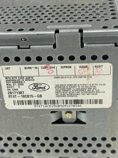 2009-10 Lincoln MKX / 2009 Ford Edge AM FM Radio MP3 w/ 6 Disc CD 9T4T-18C815-GB