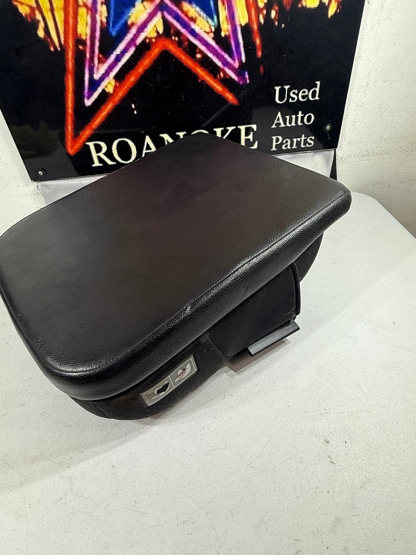 2002-2008 Dodge Ram 1500 Center Console Black Leather Armrest Lid OEM