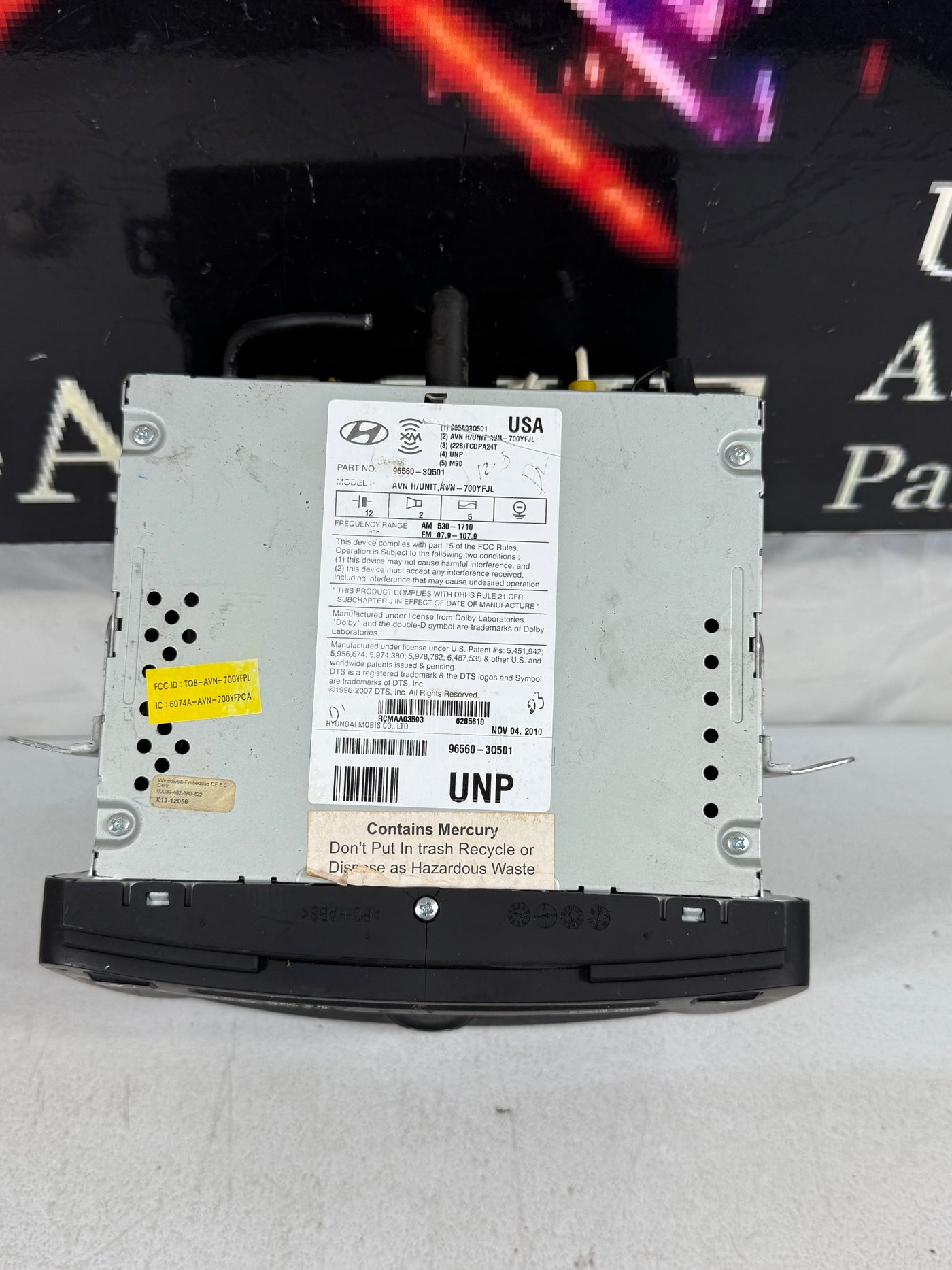 11 12 2011 2012 Hyundai Sonata Radio Cd OEM Gps Navigation System 96560-3Q501