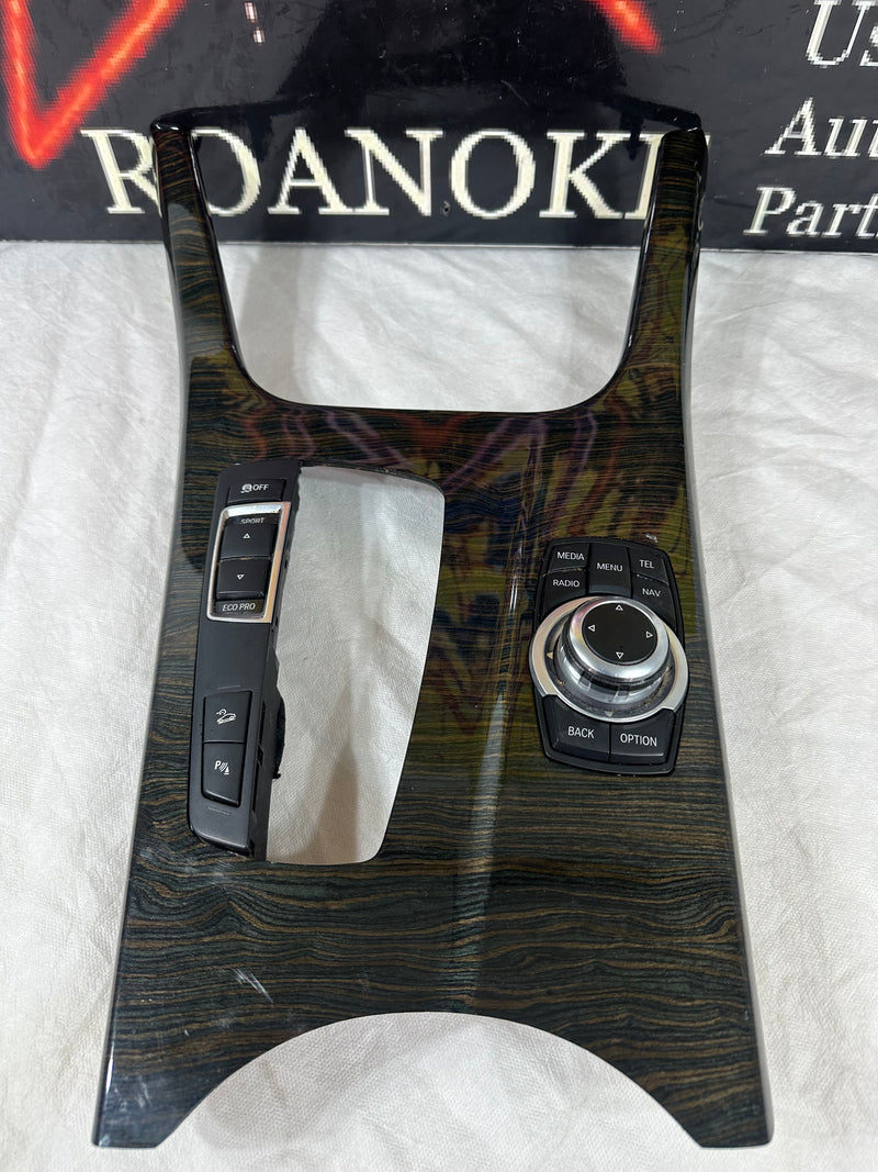 2011-2017 BMW X3 CENTER CONSOLE SHIFTER TRIM BEZEL PANEL W/SPORT PARK SWITCH OEM
