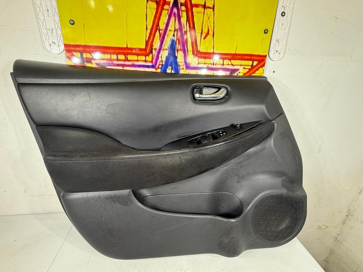 13-17 Nissan Leaf Front Door Trim Panel Left Front Driver Side Black Cloth OEM
