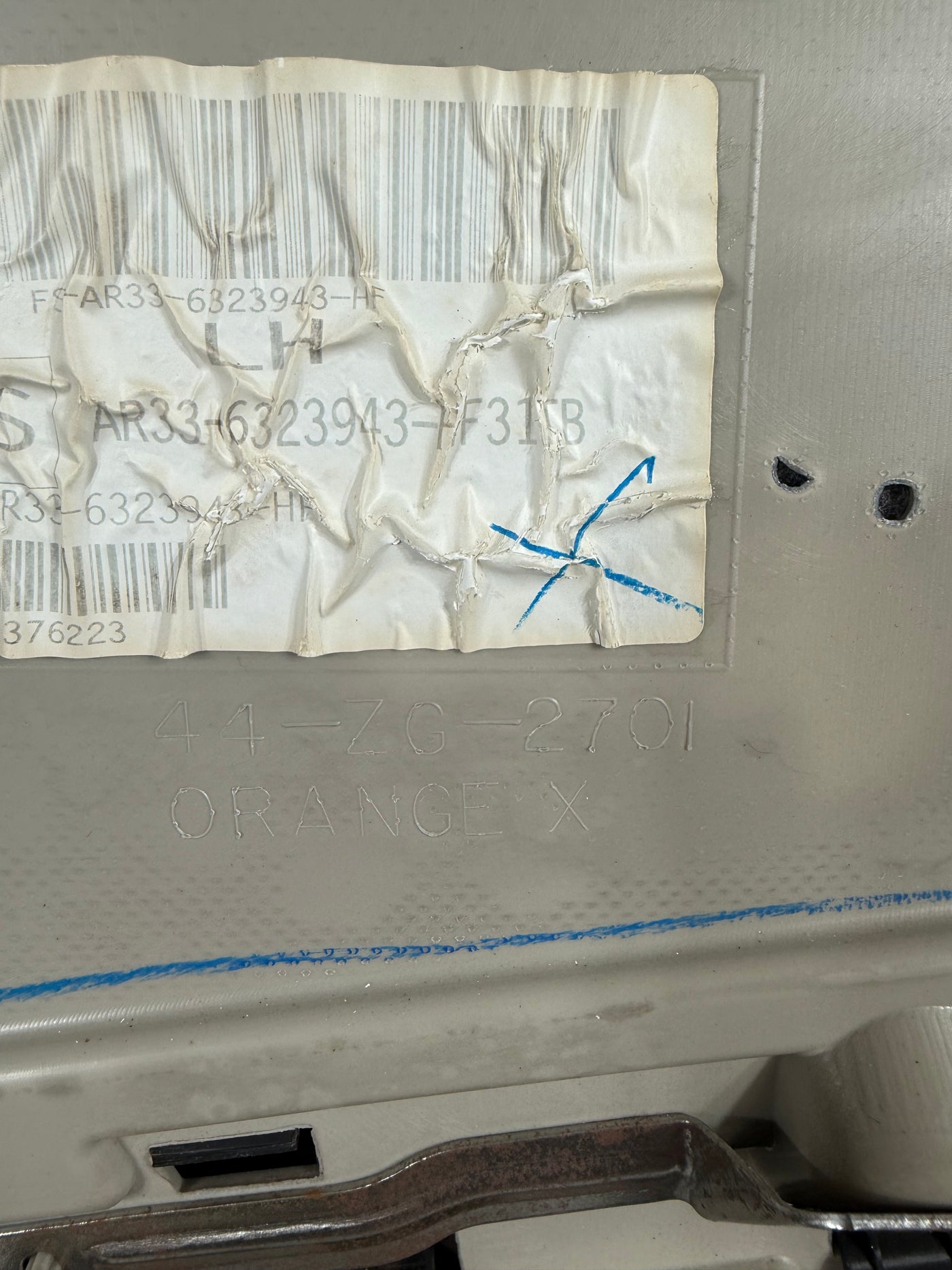 OEM 2010 - 2014 FORD MUSTANG COUPE LEFT DRIVER DOOR PANEL BEIGE SHAKER