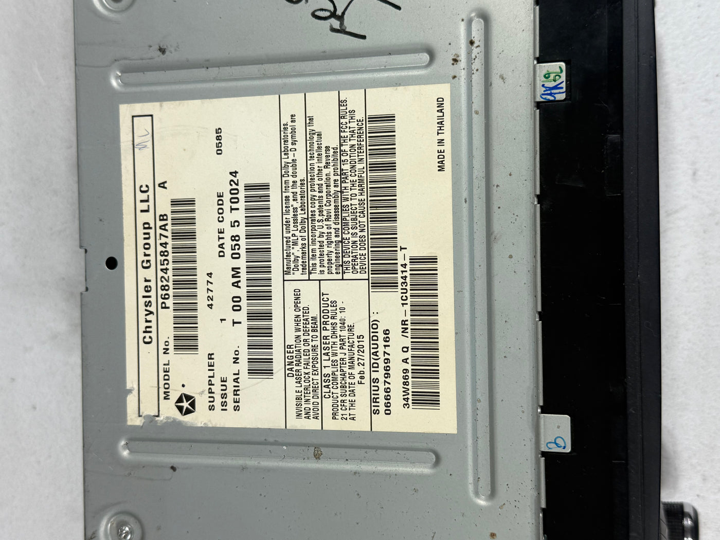 2013-2017 Jeep PATRIOT COMPASS Radio Display Receiver RHB Navigation SAT OEM