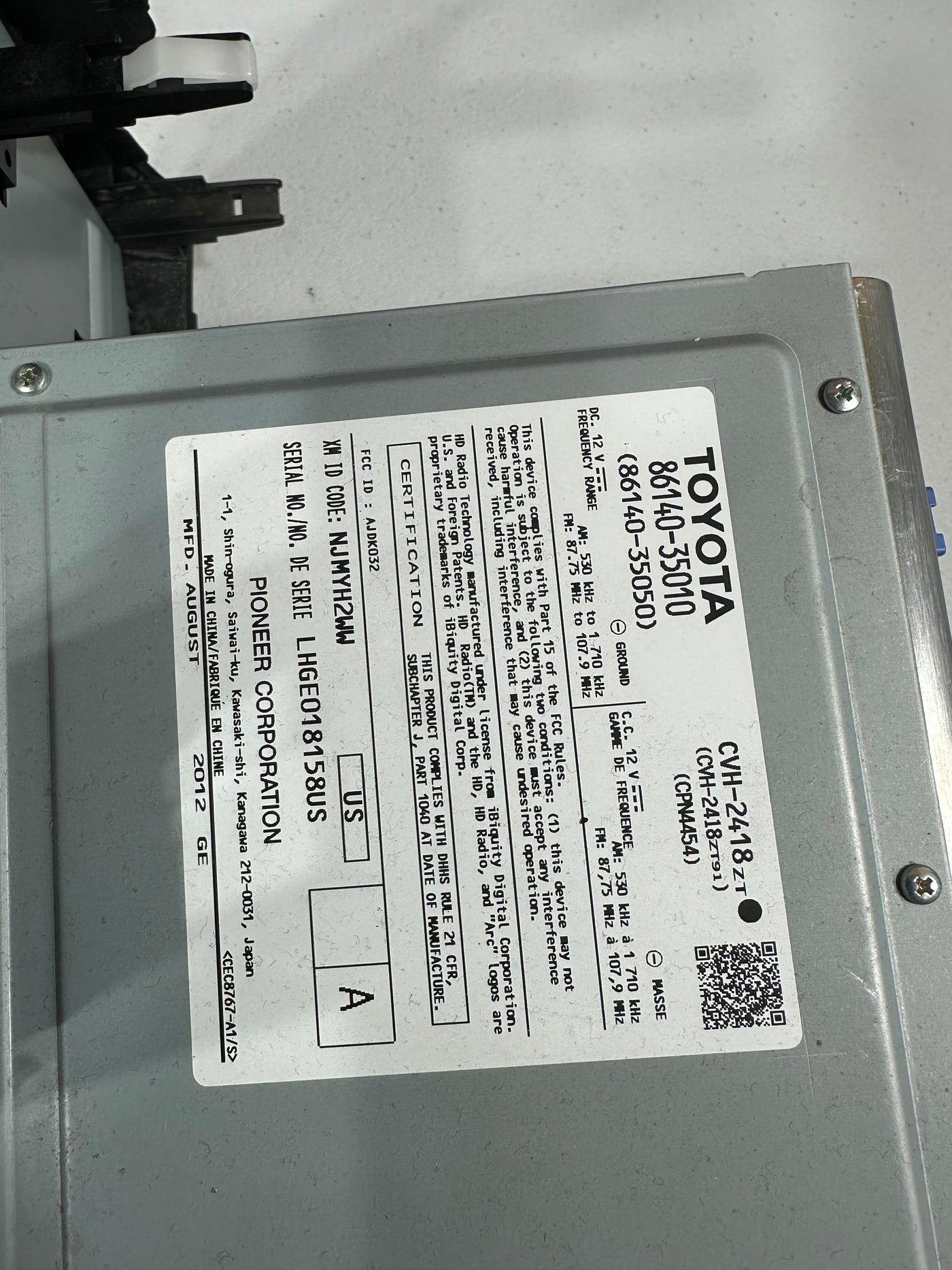 10 11 12 13 TOYOTA 4RUNNER OEM Factory AM FM RADIO Info Display CD Player P10121