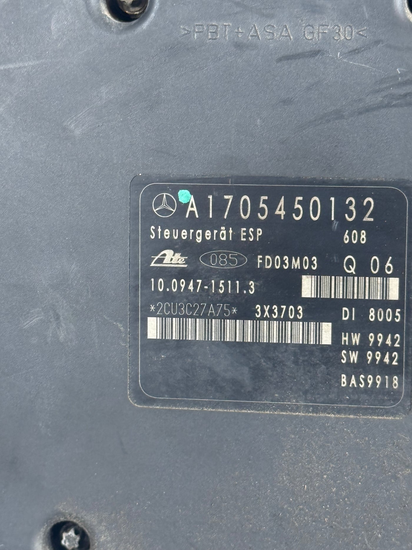 01-04 MERCEDES R170 SLK230 SLK320 ABS ANTI LOCK BRAKE PUMP HYDRAULIC MODULE