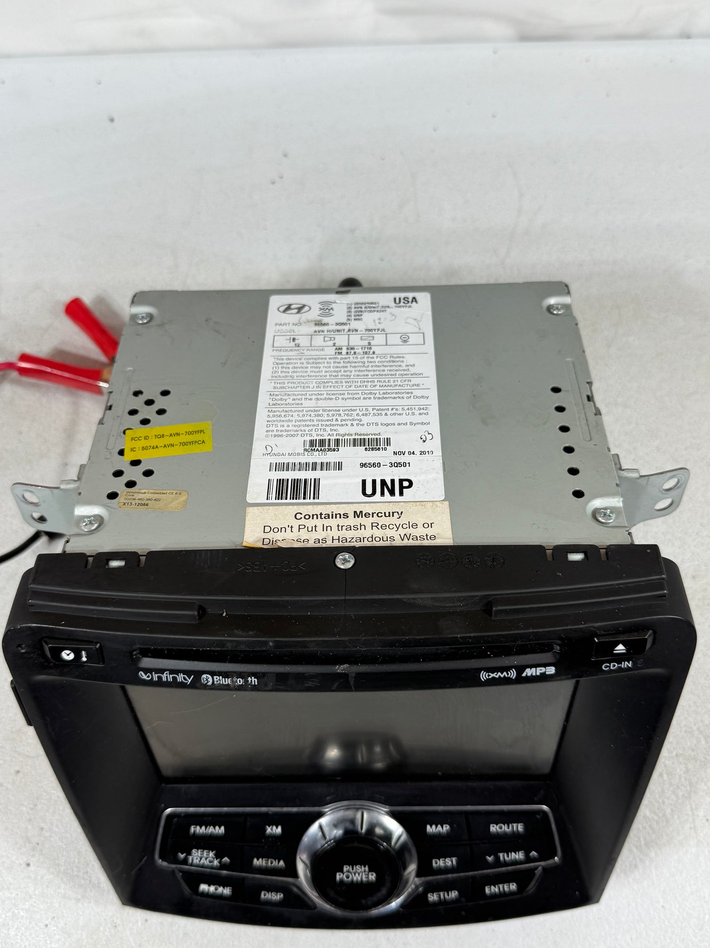 11 12 2011 2012 Hyundai Sonata Radio Cd OEM Gps Navigation System 96560-3Q501