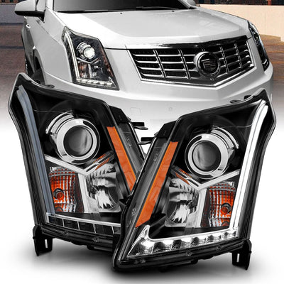 Cadillac SRX Headlights, Cadillac Headlights, 10-14 Headlights, Anzo Headlights, Projector Headlights, Black Headlights, SRX Projector Headlights, Plank Style Headlights
