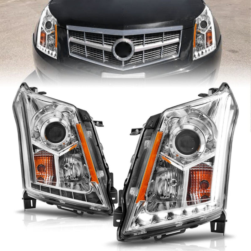 Cadillac SRX Headlights, Cadillac Headlights, 10-14 Headlights, Anzo Headlights, Projector Headlights, Chrome Headlights, SRX Projector Headlights, Plank Style Headlights