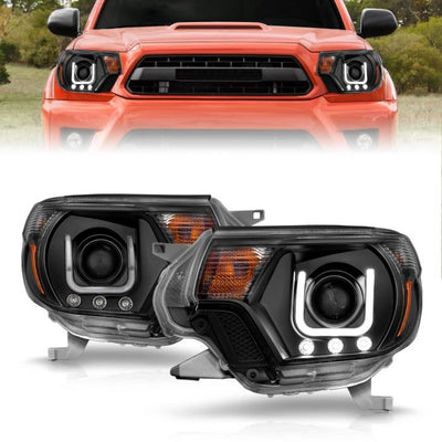 Toyota Projector Headlights, Toyota Tacoma Headlights, Toyota 12-15 Headlights, Projector Headlights, Black Clear Projector Headlights, Anzo Projector Headlights