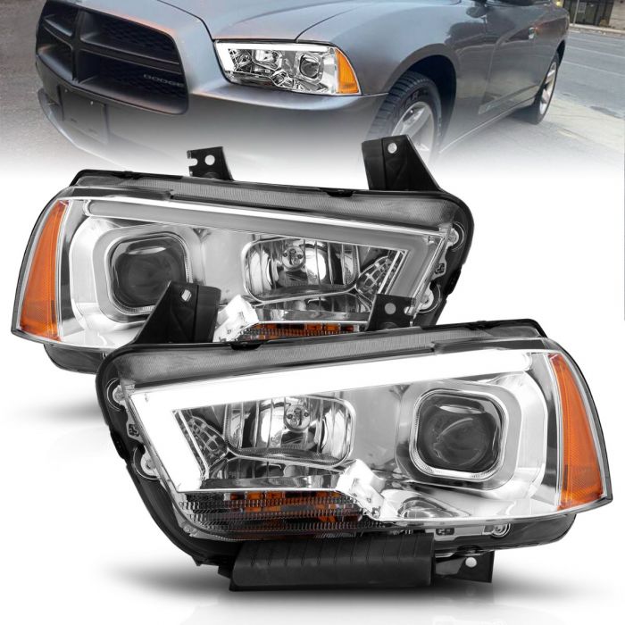Dodge Projector Headlight, Dodge Charger Projector Headlight, Projector Plank Style Headlight, Dodge 11-14 Projector Headlight, Dodge Chrome Headlight 