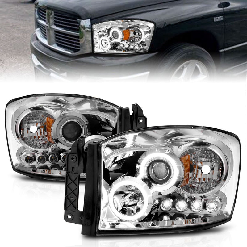 Dodge Ram Projector Headlights, Ram Projector Headlights, Ram 2500 Projector Headlights, Ram 3500 Projector Headlights, 2006-2009 Projector Headlights, Chrome Projector Headlights, Anzo Projector Headlights, LED Projector Headlights