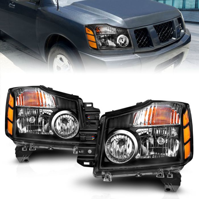 Nissan Headlights, Nissan Armada Headlights,  Nissan Titan Headlights, Nissan 04-07 Headlights, Nissan 04-15 Headlights, Black Headlights, Anzo Headlights, Headlights 