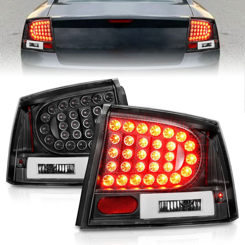 Dodge Charger Tail Lights, Charger Tail Lights, 2006-2010 Tail Lights, Black Tail Lights, Anzo Tail Lights, LED Tail Lights