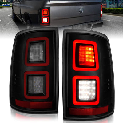 Dodge Ram Tail Lights, Ram 1500 Tail Lights, Ram 2500 Tail Lights, Ram 3500 Tail Lights, 2009-2018 Tail Lights, Black Tail Lights, Anzo Tail Lights, LED Tail Lights